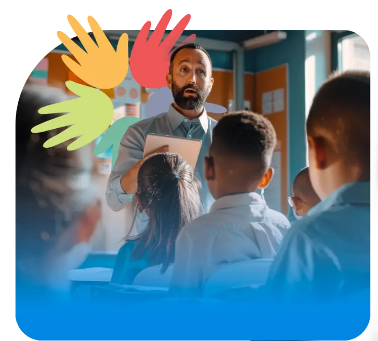 banner de alunos assistindo a aula